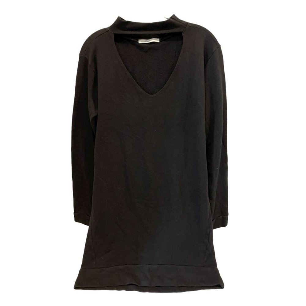 StevieTees Black Collar V Neck Long Sleeve Dress Size Medium